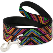 Dog Leash - Chevron Freehand CLOSE-UP Multi Color