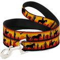 Load image into Gallery viewer, Dog Leash - Cowboy Silhouette/Western Landscape Reds/Black
