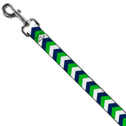 Dog Leash - Chevron White/Bright Green/Navy