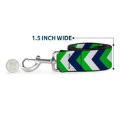 Dog Leash - Chevron White/Bright Green/Navy