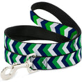 Load image into Gallery viewer, Dog Leash - Chevron White/Bright Green/Navy
