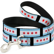 Dog Leash - Chicago Flags/Black