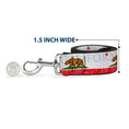 Load image into Gallery viewer, Dog Leash - CALIFORNIA Bear/Star/Crackle Stripe White/Gray/Red
