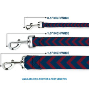Dog Leash - Chevron2 Red/Navy