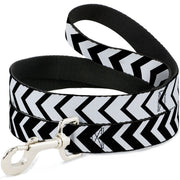 Dog Leash - Chevron2 White/Black