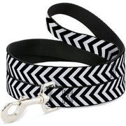 Dog Leash - Chevron3 White/Black
