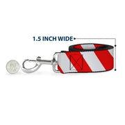 Dog Leash - Candy Cane2 Stripe White/Red