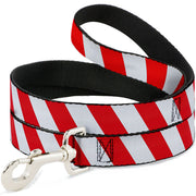 Dog Leash - Candy Cane2 Stripe White/Red