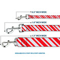 Load image into Gallery viewer, Dog Leash - Candy Cane3 Stripe White/3-Red
