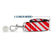 Dog Leash - Candy Cane3 Stripe White/3-Red