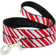 Dog Leash - Candy Cane3 Stripe White/3-Red