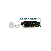 Dog Leash - Christmas Lights Black/Multi Color