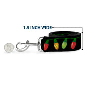 Dog Leash - Christmas Lights Black/Multi Color