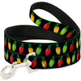 Load image into Gallery viewer, Dog Leash - Christmas Lights Black/Multi Color

