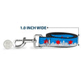 Load image into Gallery viewer, Dog Leash - Chicago Skyline/Flag Distressed Black/White/Red
