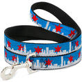 Load image into Gallery viewer, Dog Leash - Chicago Skyline/Flag Distressed Black/White/Red
