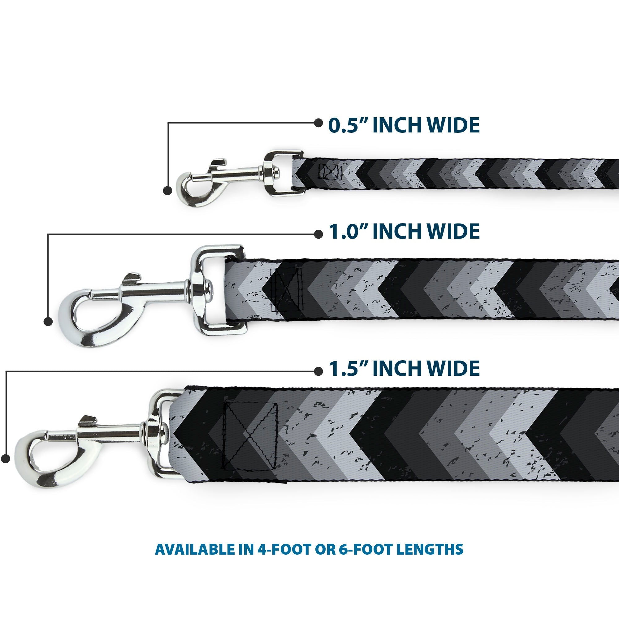 Dog Leash - Chevron Weathered Black/Grays