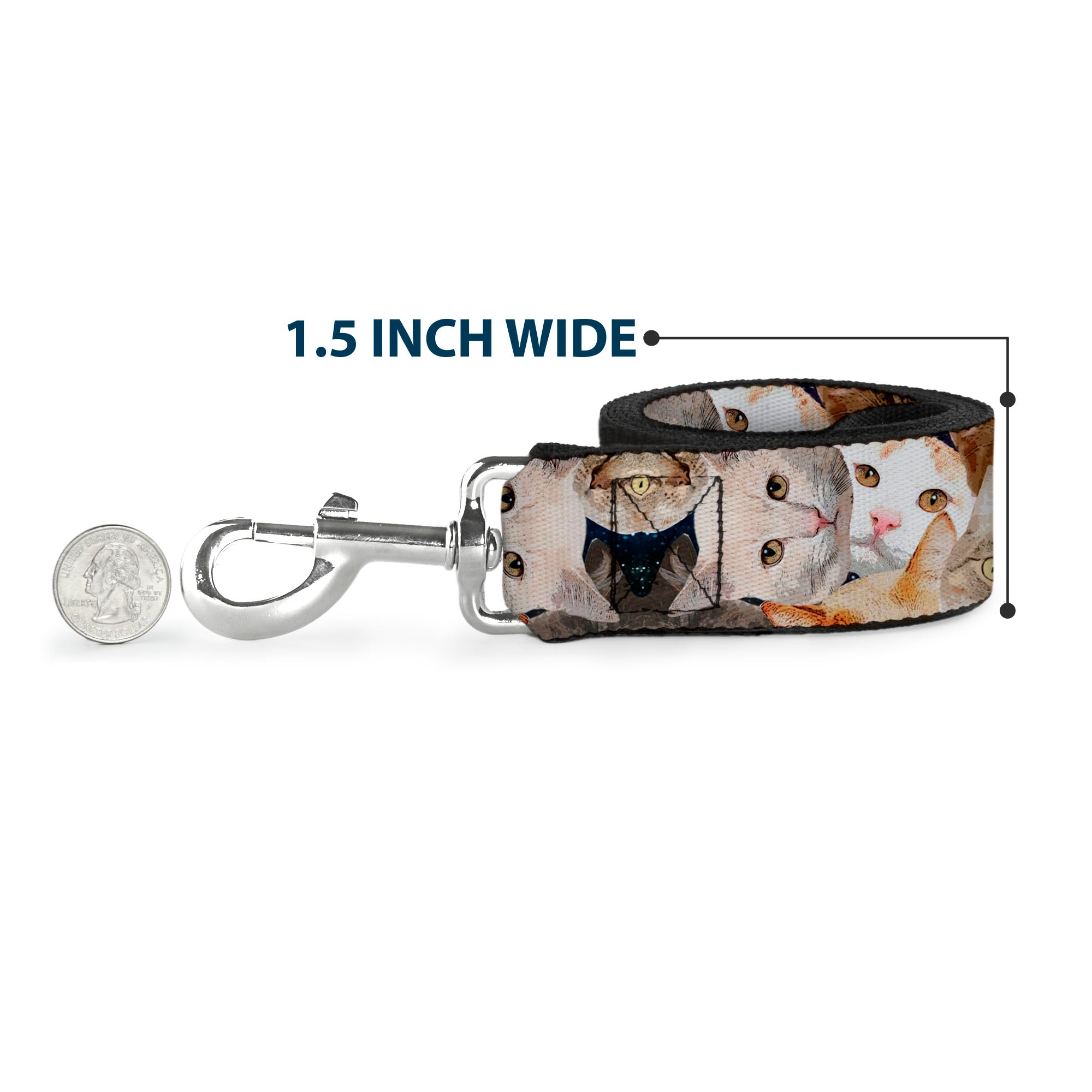 Dog Leash - Cat Faces Stacked