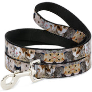 Dog Leash - Cat Faces Stacked