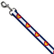 Dog Leash - Colorado Heart Blue/White/Red/Yellow