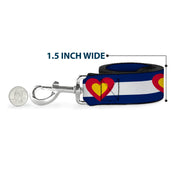 Dog Leash - Colorado Heart Blue/White/Red/Yellow