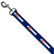 Dog Leash - Colorado Trout Flag/Snowy Mountains Blues/White/Red/Yellow
