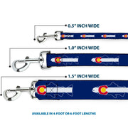 Dog Leash - Colorado Trout Flag/Snowy Mountains Blues/White/Red/Yellow