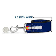 Dog Leash - Colorado Trout Flag/Snowy Mountains Blues/White/Red/Yellow