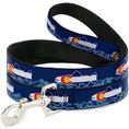 Load image into Gallery viewer, Dog Leash - Colorado Trout Flag Blue/White/Red/Yellow
