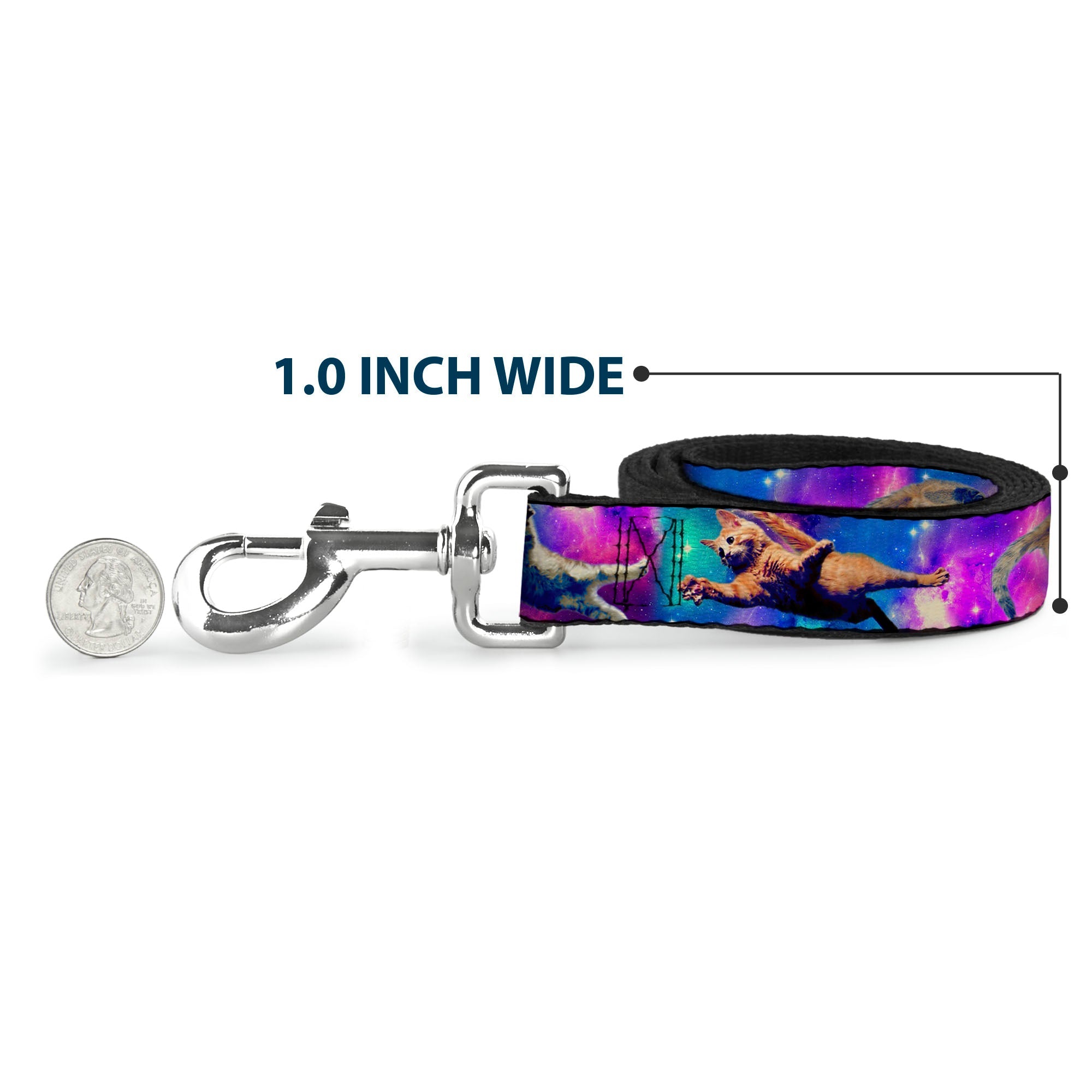 Dog Leash - Cats in Space Pinks/Blues