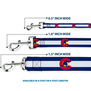 Dog Leash - Colorado Flag/Snowboarder Blue/White/Red/Yellow