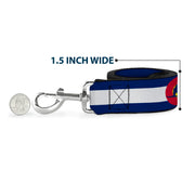 Dog Leash - Colorado Flag/Snowboarder Blue/White/Red/Yellow