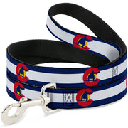Dog Leash - Colorado Flag/Snowboarder Blue/White/Red/Yellow