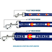 Dog Leash - Colorado PARKER Flag Blue/White/Red/Yellow