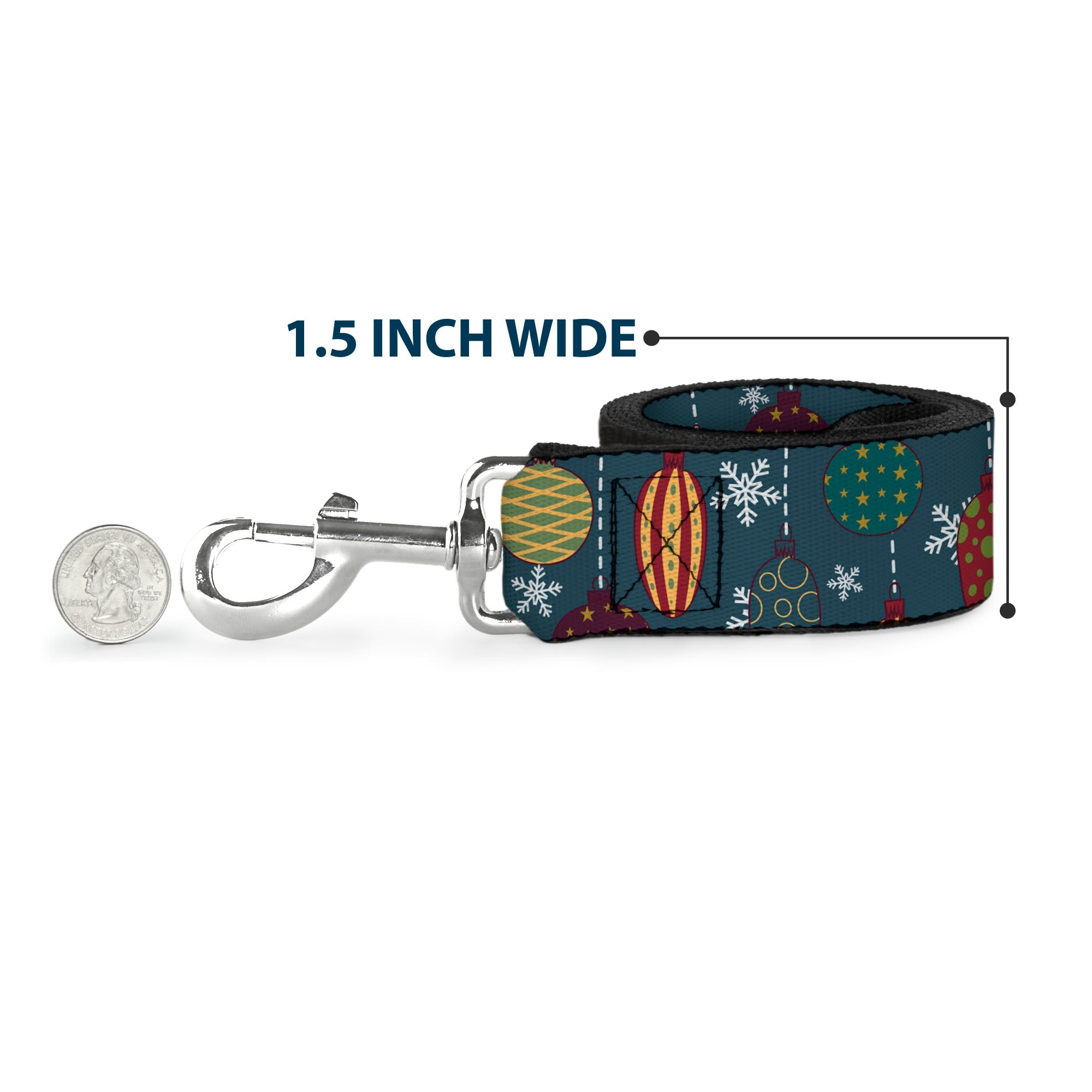 Dog Leash - Christmas Ornaments Snowflakes Blue White Multi Color