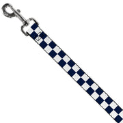 Dog Leash - Checker Midnight Blue/White