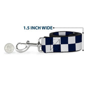 Dog Leash - Checker Midnight Blue/White