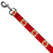 Dog Leash - Canada Flag Painted
