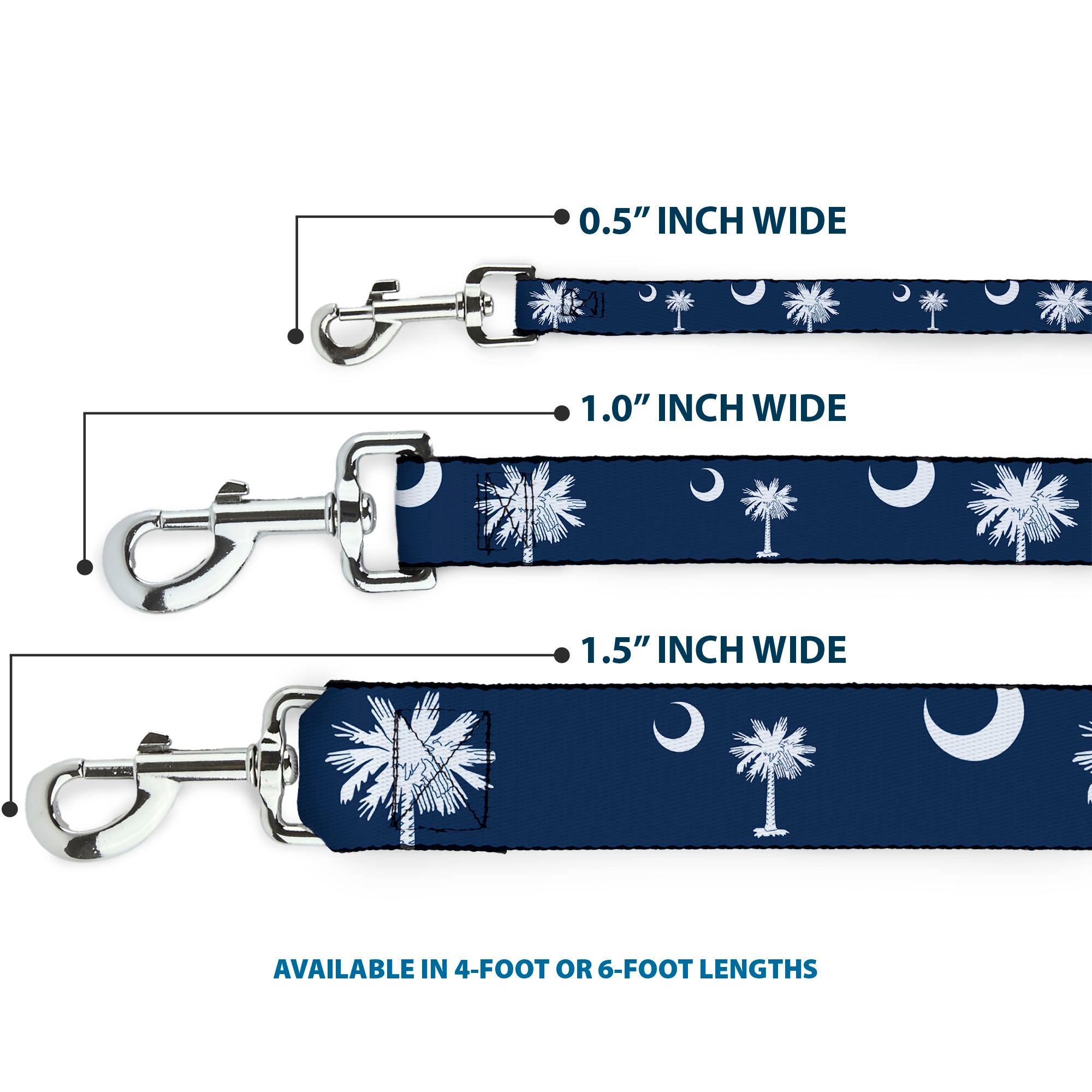 Dog Leash - South Carolina Flags Scattered