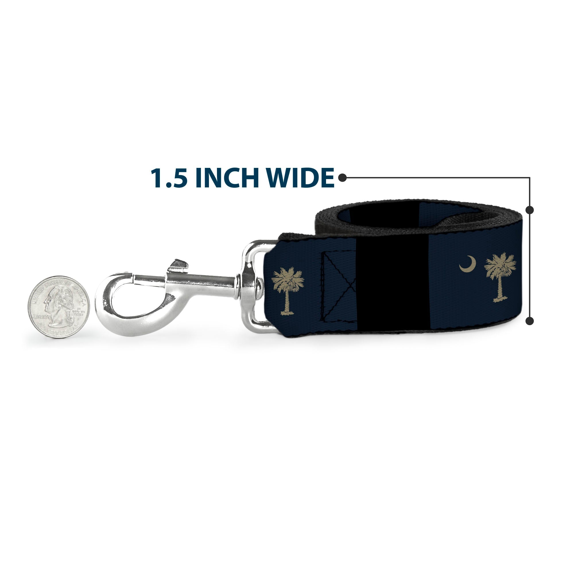 Dog Leash - South Carolina Flag Distressed/Black