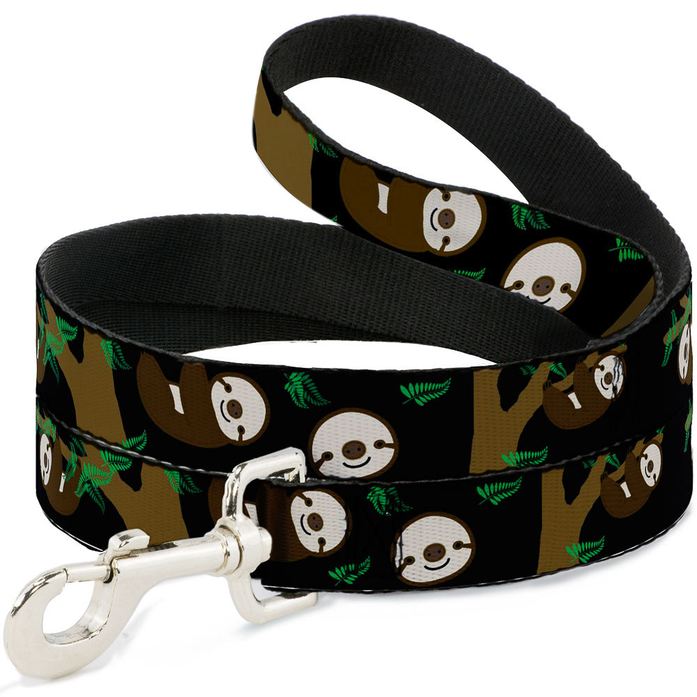 Dog Leash - Sloth Face/Hanging Black