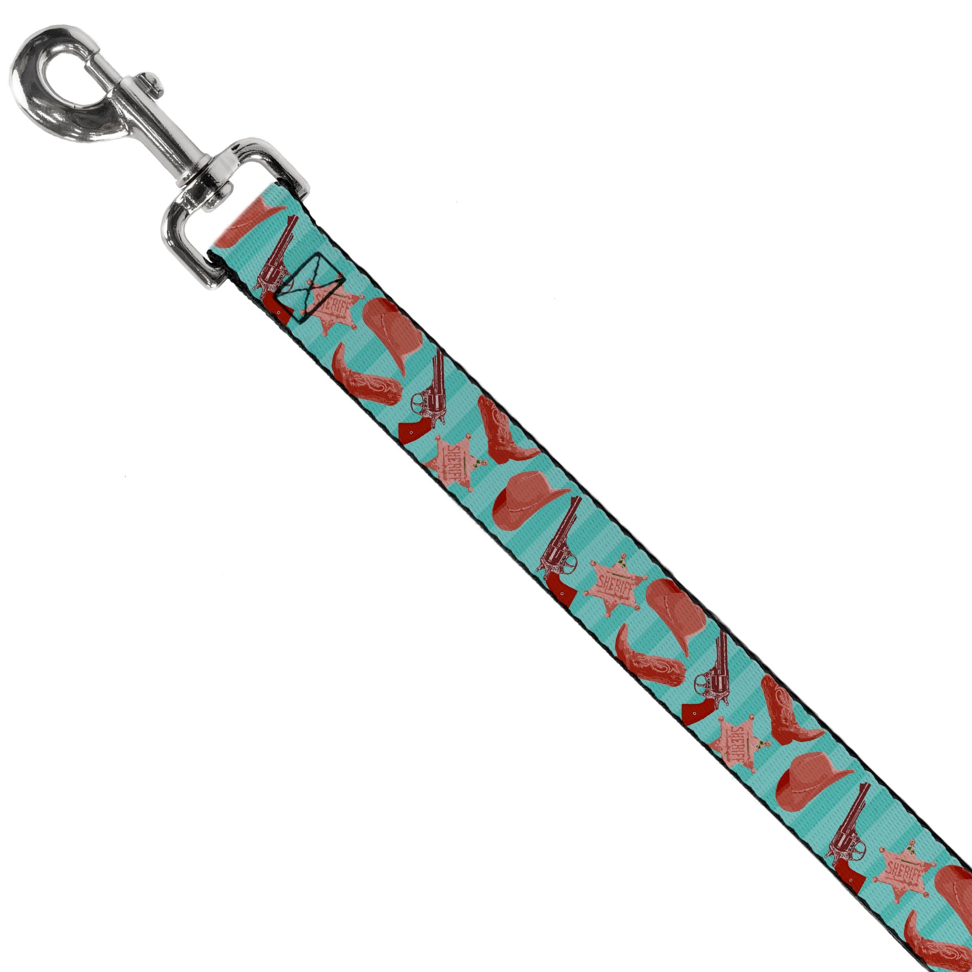 Dog Leash - Sheriff's Gear/Vertical Stripe Turquoise/Browns