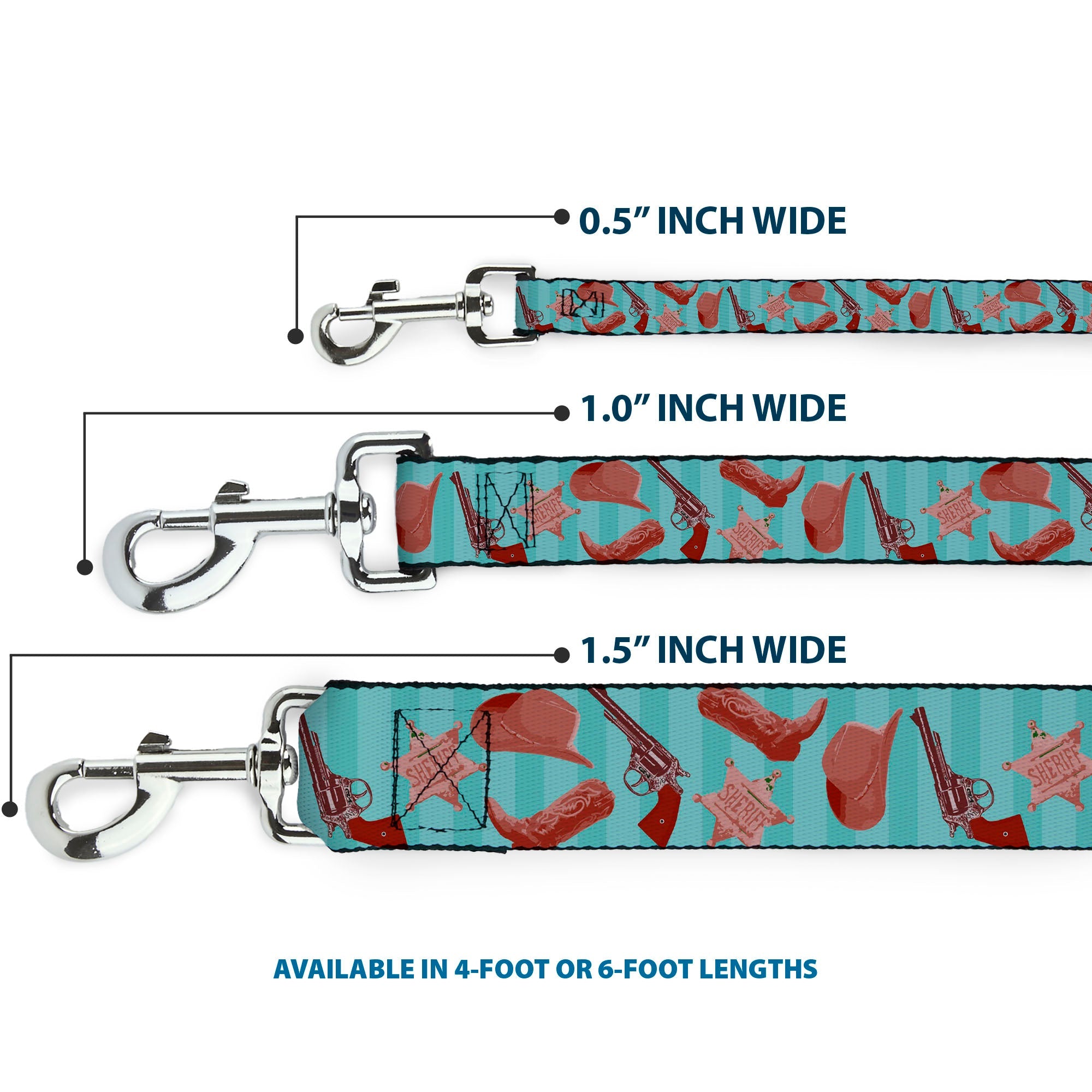 Dog Leash - Sheriff's Gear/Vertical Stripe Turquoise/Browns