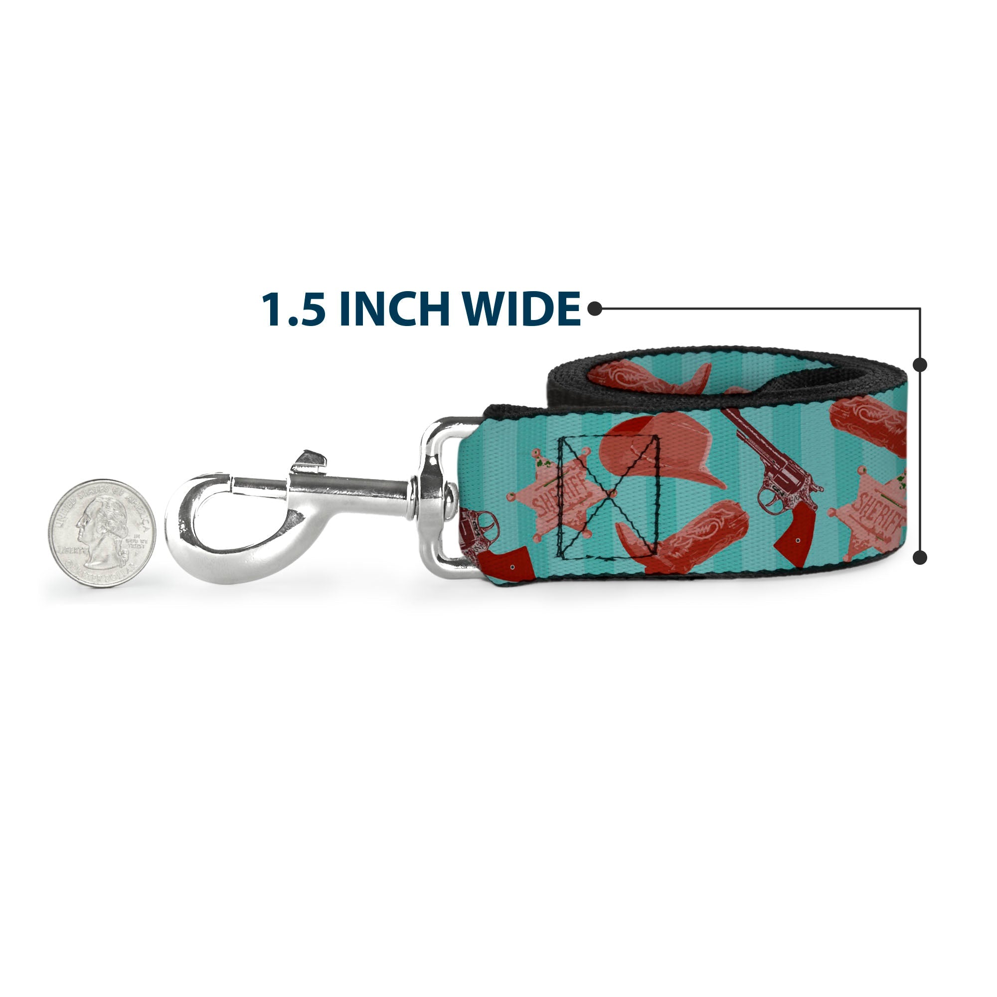 Dog Leash - Sheriff's Gear/Vertical Stripe Turquoise/Browns