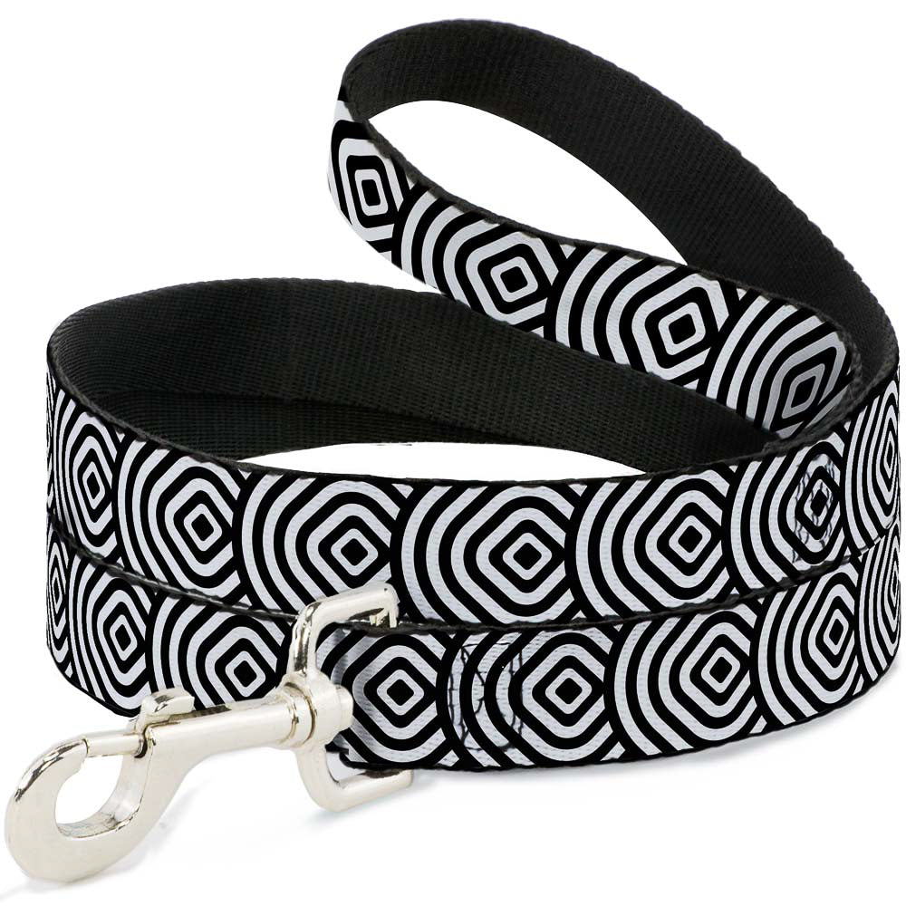 Dog Leash - Square Target White/Black