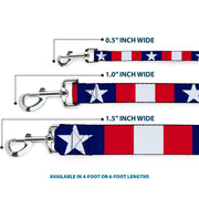 Dog Leash - Stars & Stripes Ribbon Red/Blue/White