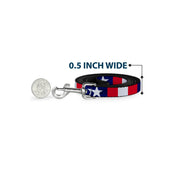 Dog Leash - Stars & Stripes Ribbon Red/Blue/White