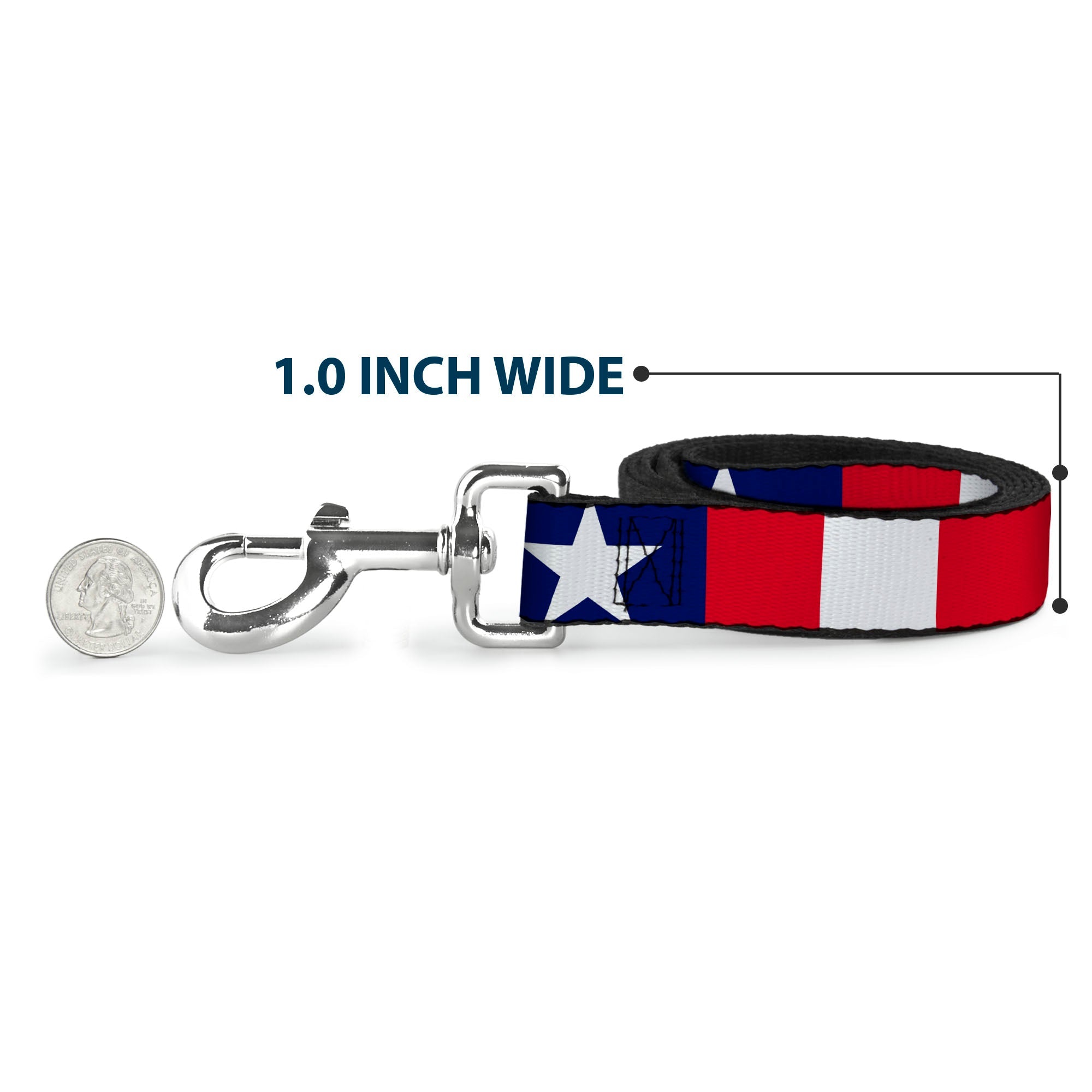 Dog Leash - Stars & Stripes Ribbon Red/Blue/White