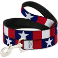 Load image into Gallery viewer, Dog Leash - Stars & Stripes Ribbon Red/Blue/White
