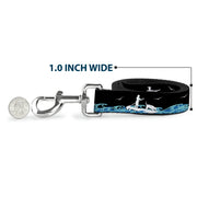 Dog Leash - SUP w/Dog Black/Blues/White